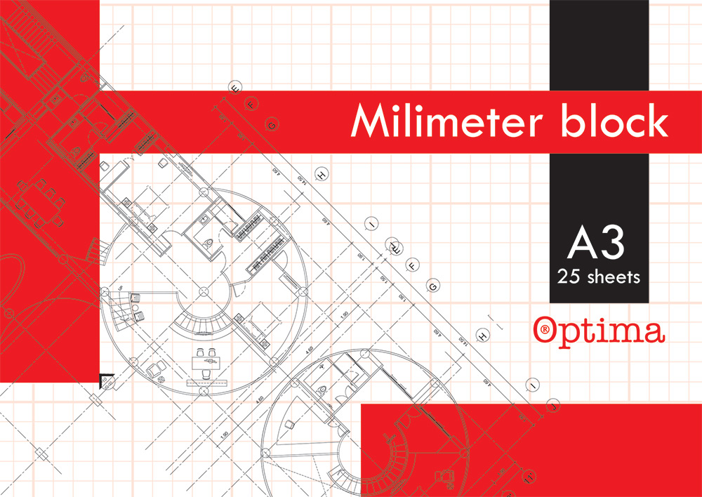 03500-EC Blok milimetarski A3 OPTIMA 25l P10/50