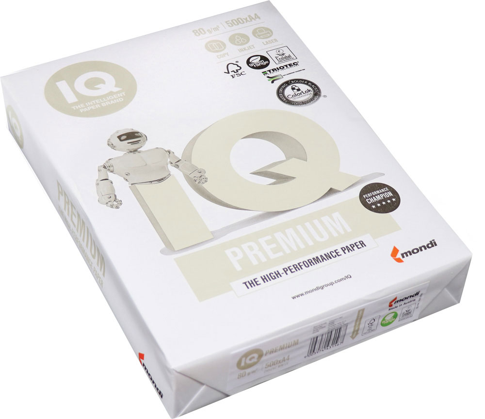 11974-EC Papir fotok.MONDI A4 IQ PREMIUM TRIOTEC 80gr.500/1 P5/200