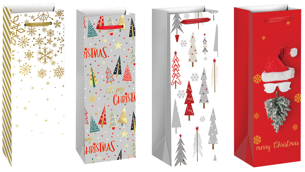 12678-EC Vrećica boca veća božićna mat. 13x36x9 71215 P12/144