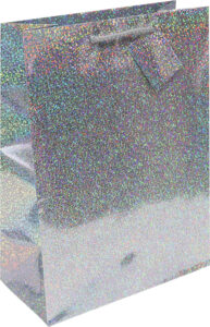204618-EC Vrećica L hologramska srebrna 26x32,4x12,7cm 71277 P12/144