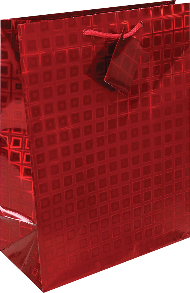 204619-EC Vrećica L hologramska crvena 26x32,4x12,7cm 71279 P12/120