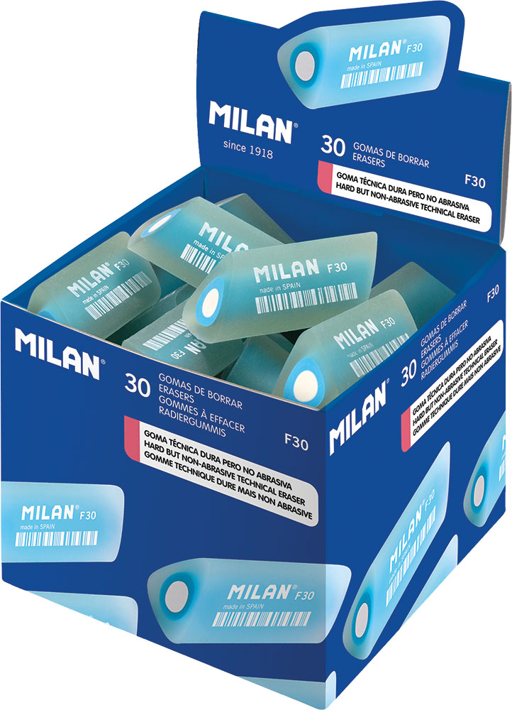 205691-EC Gumica MILAN F30 Cristal prozirna plava trokutasta P30/120