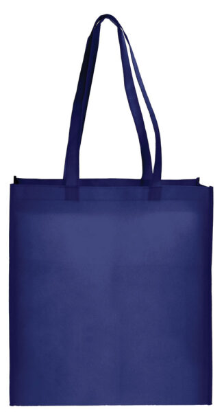 212518-EC Torba shopping od netkanog tekstila 80g PP t. plava široka 42x38x10cm P10/250