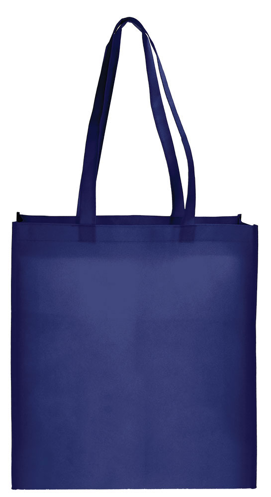 212518-EC Torba shopping od netkanog tekstila 80g PP t. plava široka 42x38x10cm P10/250