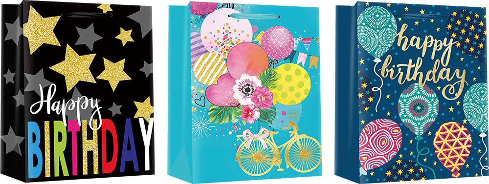 212806-EC Vrećica XL svakodnevna rođendan mat hot stamp folija 31x42x12 cm 71184 P12/120