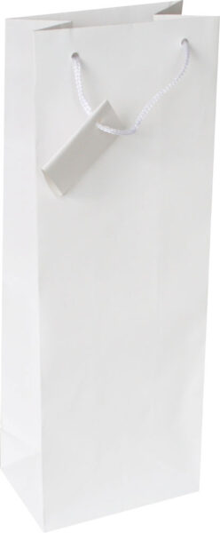 214141-EC Vrećica boca veća jednobojna mat bijela 13x36x8,5cm 71450 P12/144