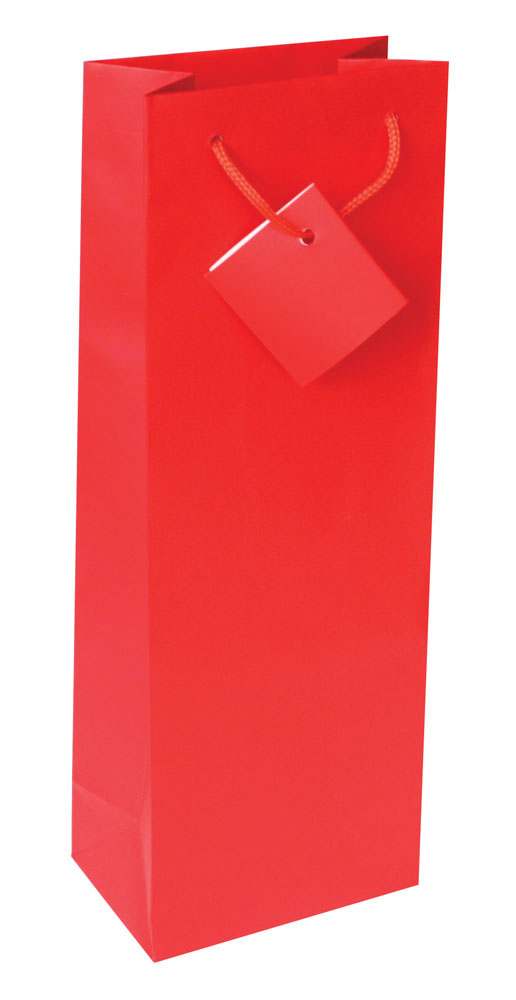 214143-EC Vrećica boca veća jednobojna mat crvena 13x36x8,5cm 71457 P12/144