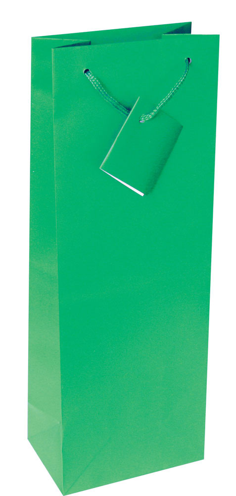 214145-EC Vrećica boca veća jednobojna mat zelena 13x36x8,5cm 71464 P12/144