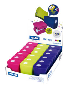 215303-EC Šiljilo plastično 2 rupe s kućištem MILAN Double Acid P18/180/900