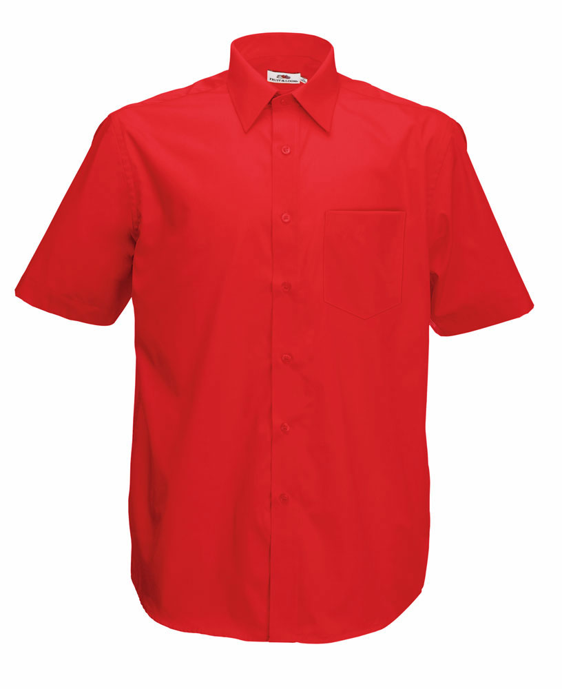 215597-EC Košulja FOL KR 120g Poplin Shirt crvena M P12 NETTO 50%
