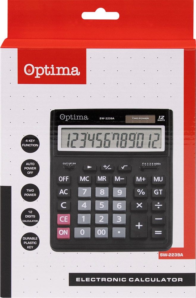 216112-EC Kalkulator OPTIMA SW-2239A veliki 12mjesta 25252 bls P30/60