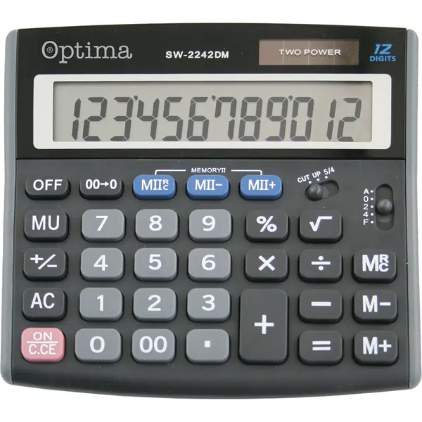 216113-EC Kalkulator OPTIMA SW-2242DM 12mjesta 25251 bls P30/60