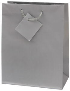 216120-EC Vrećica M jednobojna mat srebrna 17,8x22,9x9,8cm 71468 P12/288