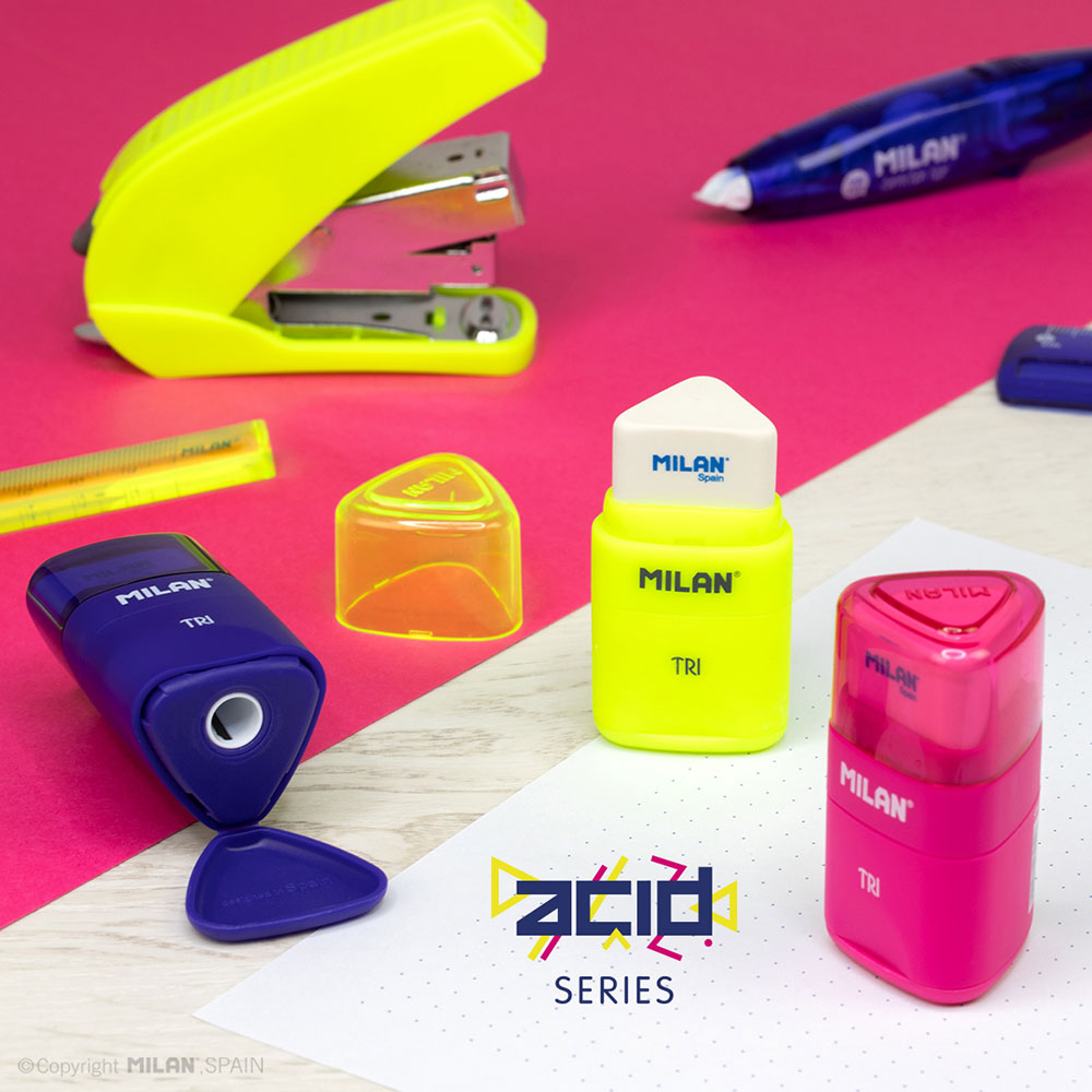 218117-EC Gumica+šiljilo MILAN Tri Acid sort P16/160