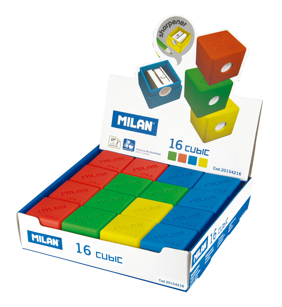 218119-EC Šiljilo plastično 1 rupa s kućištem MILAN CUBIC P16/160