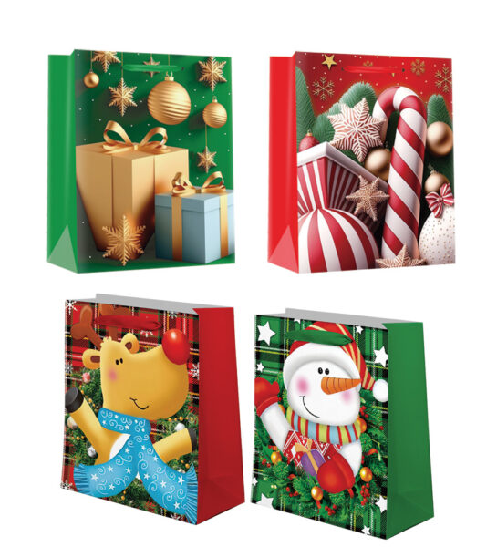 218886-EC Vrećica XL božićna sjaj sort 33x45x11 71292 P12/120