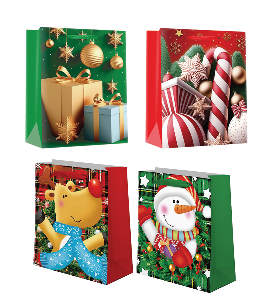 218886-EC Vrećica XL božićna sjaj sort 33x45x11 71292 P12/120