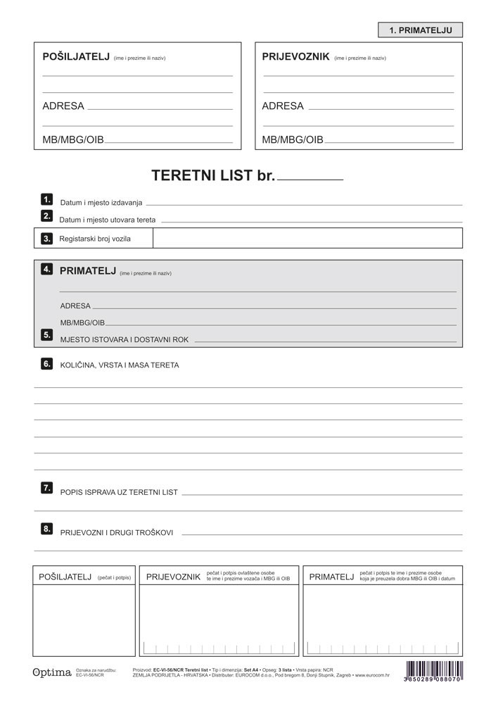 220193-EC Teretni list EC-VI-56/NCR  OPTIMA P100