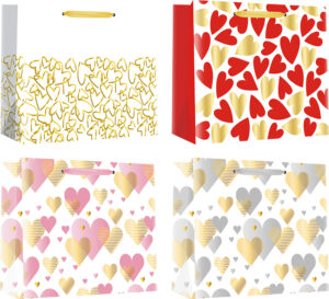 220879-EC Vrećica L exclusive svakodn srce hot stamp folija horiz 32x26x12 75136 P12/120