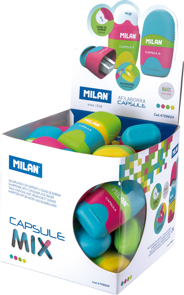 221040-EC Gumica+šiljilo MILAN Capsule Mix plast s kućištem P24/144/1728