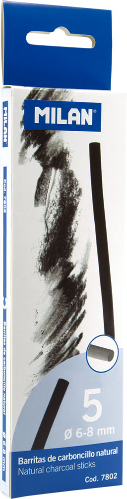 221050-EC Ugljen za crtanje prirodni MILAN 6-8mm 5/1 7802 P22
