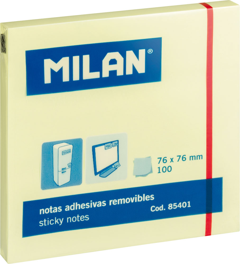 221061-EC Blok samoljepivi MILAN 76x76 100L žuti 85401 P10/120