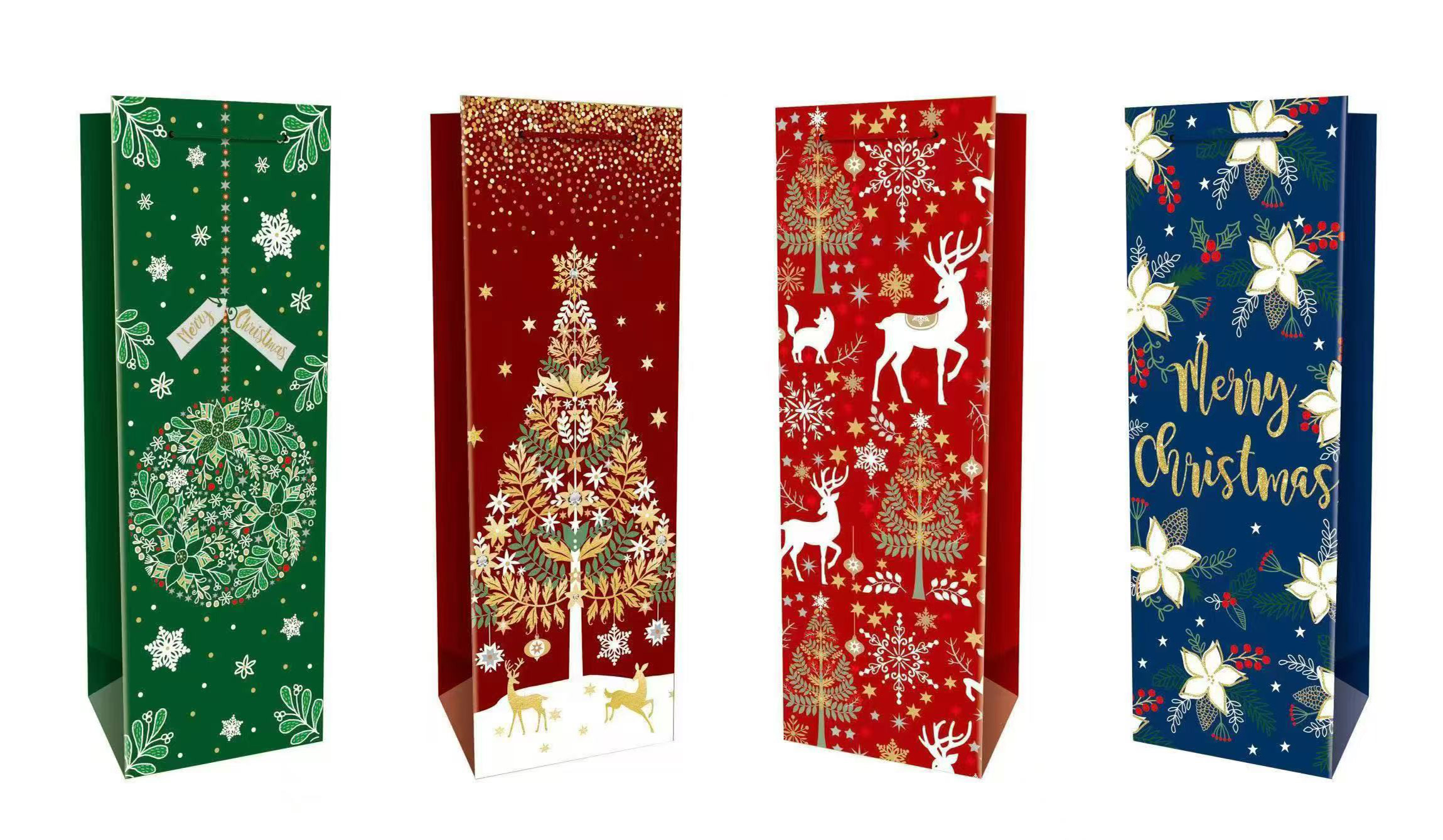 221124-EC Vrećica boca exclusive božićna hot stamp 13x36x9 75152 P12/144