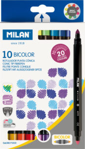 221578-EC Flomasteri 10/1 MILAN BICOLOR dvostruki, 20 boja bls  P12/144