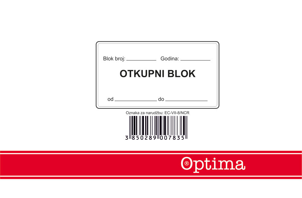 223351-EC Otkupni blok sa izjavom EC-VII-8/NCR OPTIMA P10/80