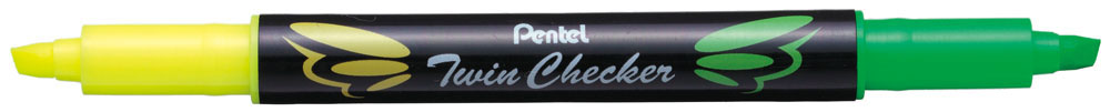 223543-EC Signir PENTEL Twin Checker SLW8-GK žuti/zeleni kosi vrh P12/576