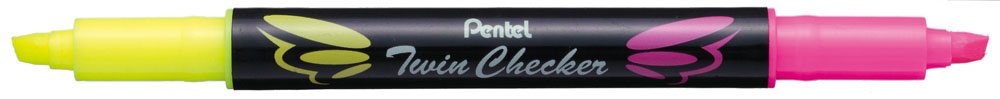223544-EC Signir PENTEL Twin Checker SLW8-GP žuto/roza kosi vrh P12/576