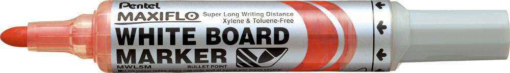 223552-EC Marker za ploču PENTEL Maxiflo MWL5M-B crveni okrugli vrh P12/288
