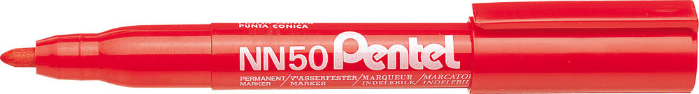 223856-EC Marker perm. PENTEL NN50-B crveni okrugli vrh P12/480