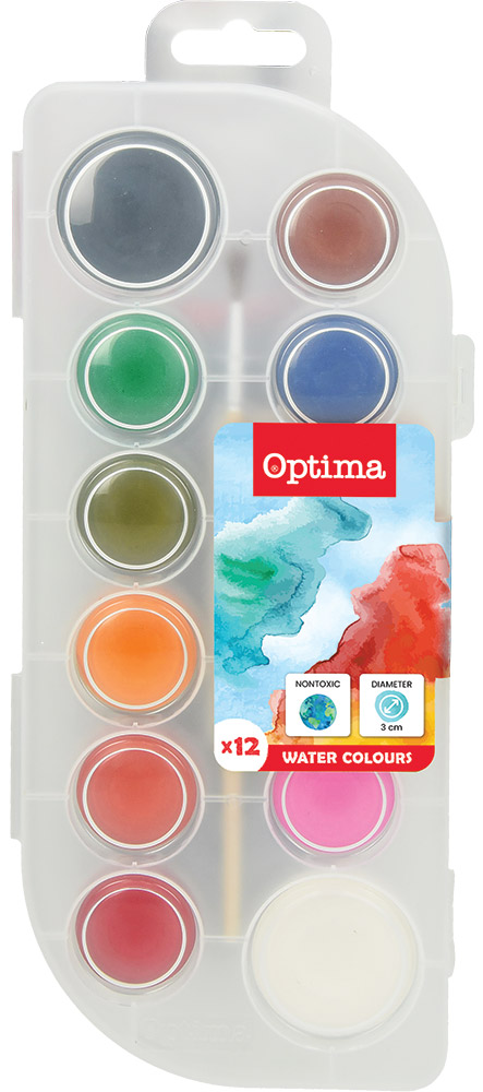 224004-EC Boje vodene fi30+fi40 12/1 u PVC oval kutiji + kist OPTIMA 100010 P12/48