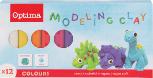 224026-EC Plastelin OPTIMA 200g, 12 boja u karton. kutiji 100100 P12/72