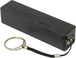 224374-EC Punjač Power bank 2600 mAh crni s 2 AD konektora, na privjesku P100