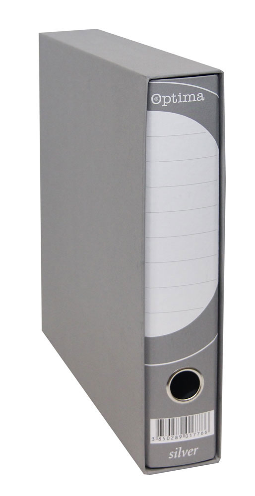 224683-EC Registrator A4-50 kutija OPTIMA SILVER uski sivi P10
