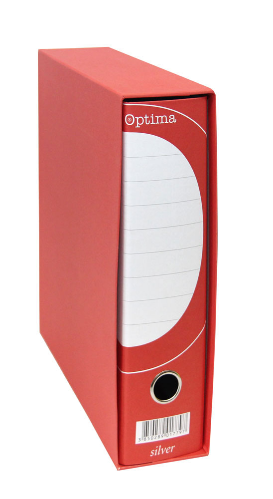 224686-EC Registrator A4-80 kutija OPTIMA SILVER široki crveni P10