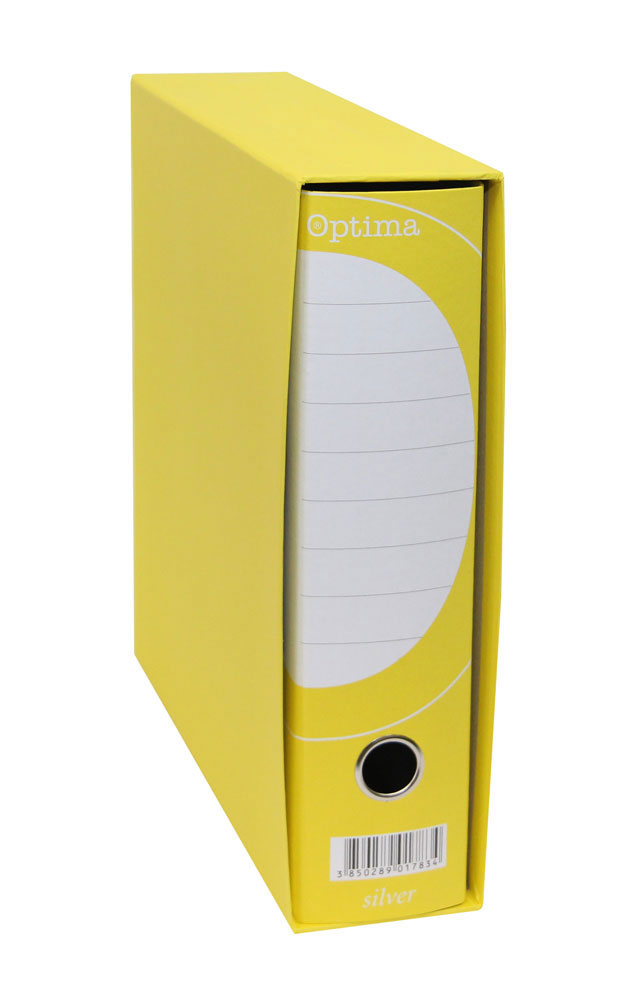 224690-EC Registrator A4-80 kutija OPTIMA SILVER široki žuti P10