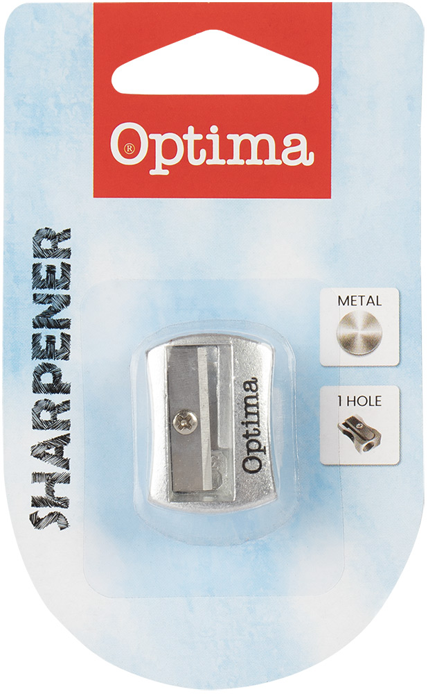 225219-EC Šiljilo metalno 1 rupa kvadratno OPTIMA aluminijsko 1/1 bls 100042 P12/144