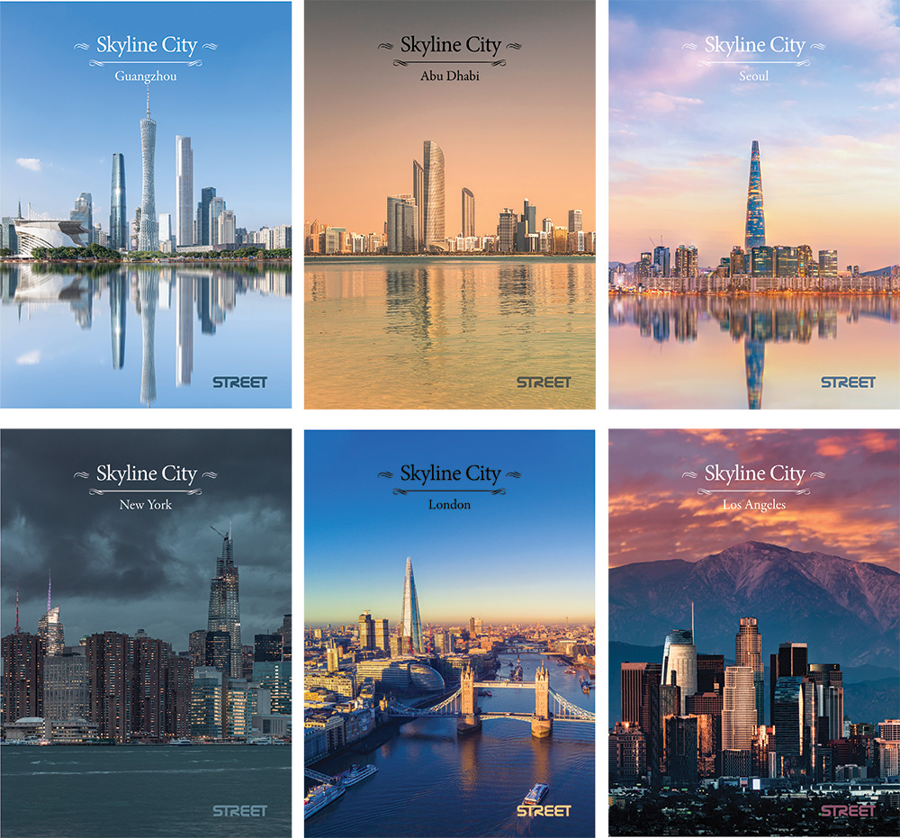 225575-EC Bilježnica A4/D Street SKY LINE CITY 54l 65115A P10/60