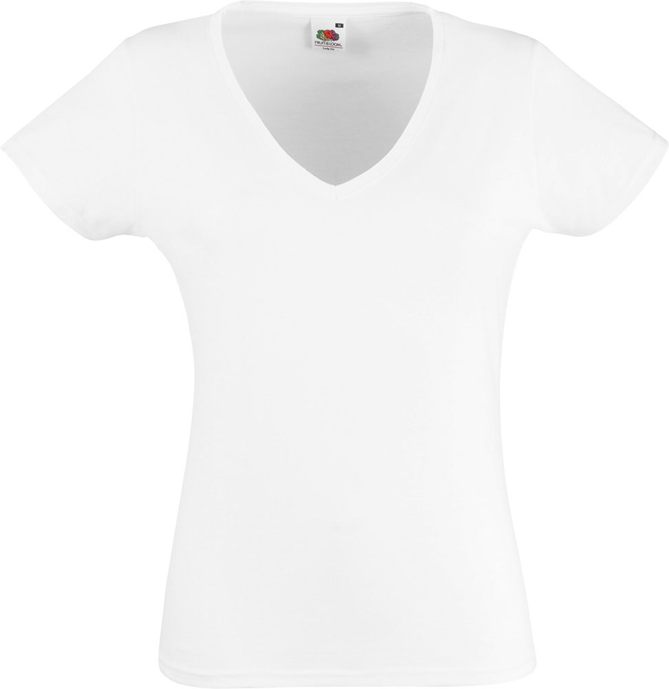 226063-EC Majica FOL T-shirt KR Lady-fit Valeuw. V-neck 165g bijela S P36