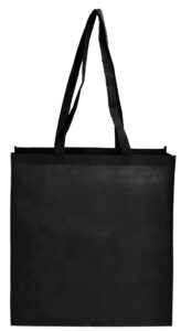 226581-EC Torba shopping od netkanog tekstila 80g PP crna široka, 42x38x10cm P10/250