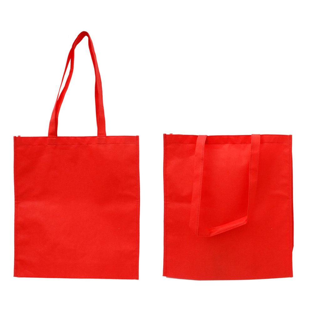 226585-EC Torba shopping od netkanog tekstila 80g PP crvena široka, 42x38x10cm P10/300