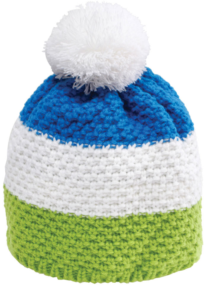 226656-EC Kapa pletena NORDIC zeleno/plavo/bijela 86298 P1