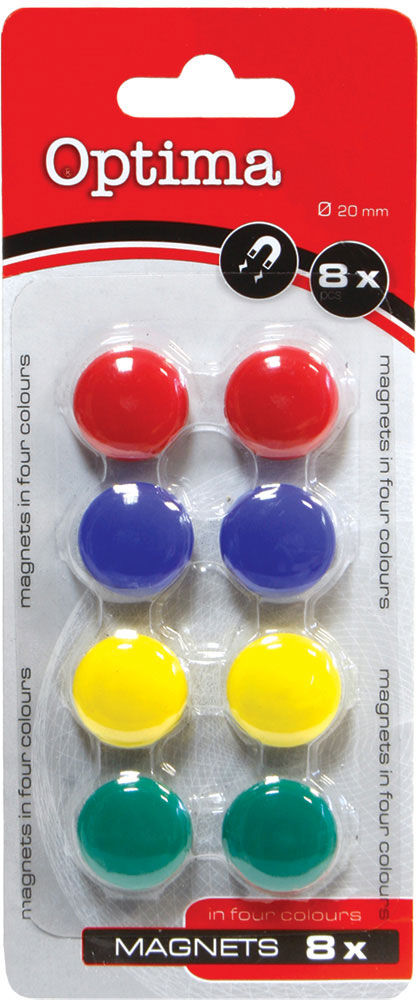 226984-EC Magneti za ploču OPTIMA 2cm 8/1 raz.boje 22450 bls  P12/144