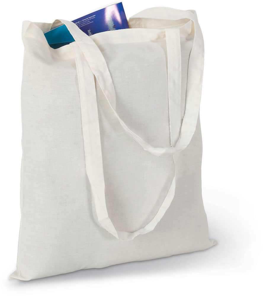 227255-EC Torba shopping pamučna 130g Natur bež duga ručka, 38x42cm P200