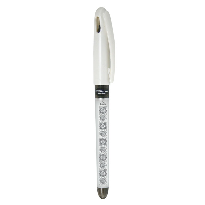 227644-EC Gel pen 0,7 PENTEL EnerGel Tradio Ethno Croatia Pag bijela