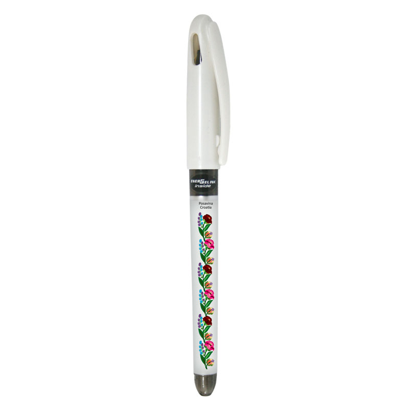 227645-EC Gel pen 0,7 PENTEL EnerGel Tradio Ethno Croatia Posavina bijela