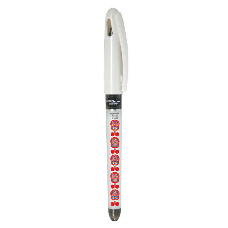 227647-EC Gel pen 0,7 PENTEL EnerGel Tradio Ethno Croatia Podravina bijela